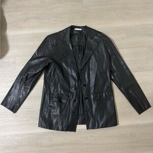 Steele faux leather blazer